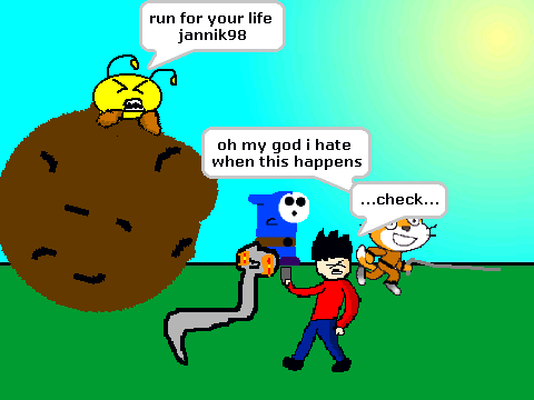 Add Yourself Running from the Big Rock