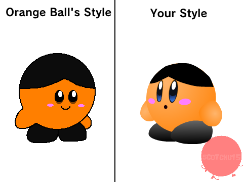 Draw Orange Ball Kirby in your style. remix