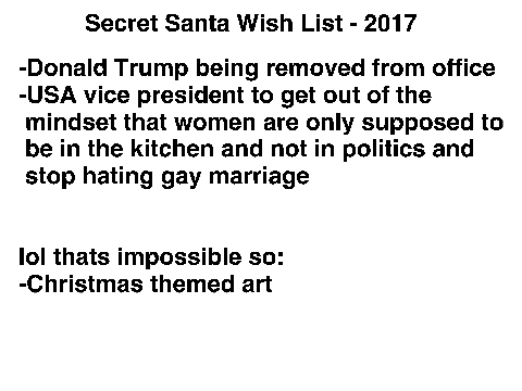 Secret Santa Wish List - 2017