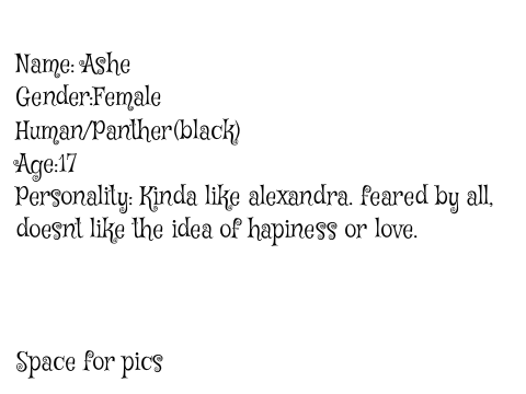 Ashe Challengings Bio(Cuz the template.)