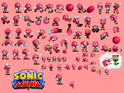 Knuckles & Knuckles in Sonic Mania Sprites