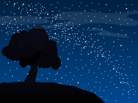 Background #2 - Tree Under the Stars
