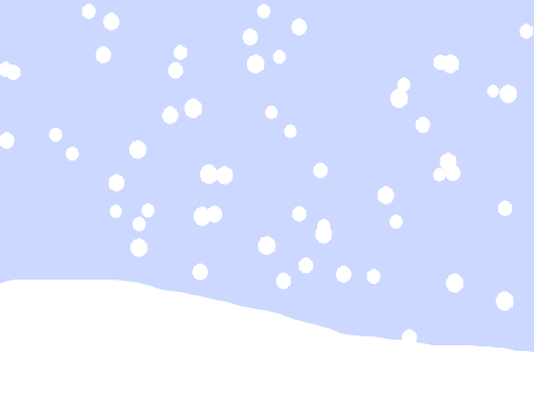 Calm, falling snow.