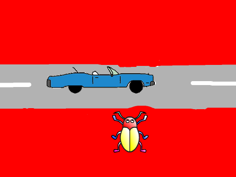 crossing the road.