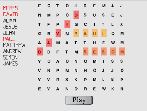 Bible Word Search Puzzle Game