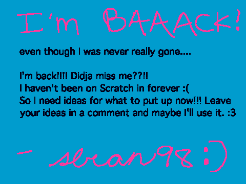 I'm BACK!!!!!