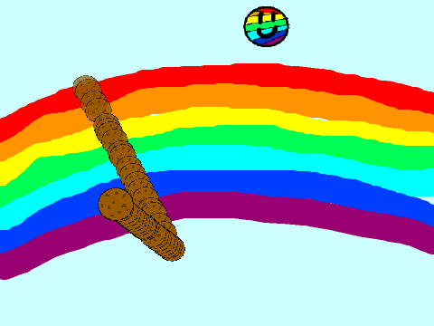 Cookie snake attacks Rainbow land :3