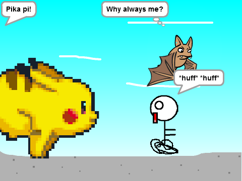 Add yourself running/riding from/on a giant Pikachu! remix