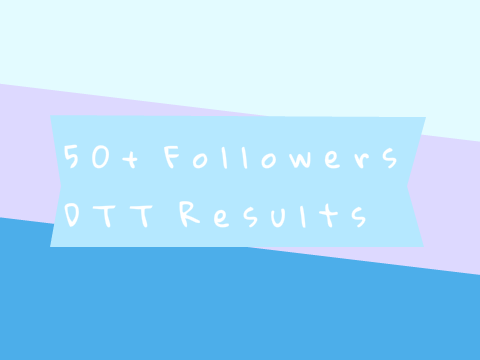 50+ followers DTT Results