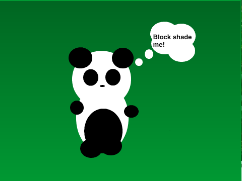 blockshade panda in a jungle!