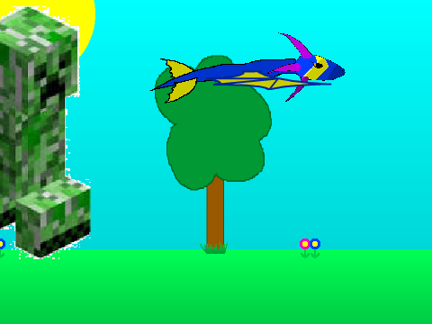 ADD YOURSELF RUNNING FROM A CREEPER!
