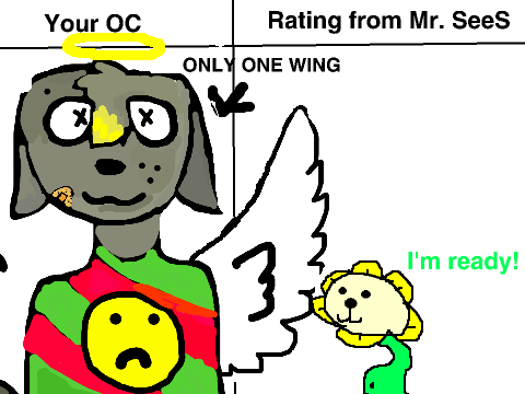 Give me your oc and mr. sees will rate it! remix