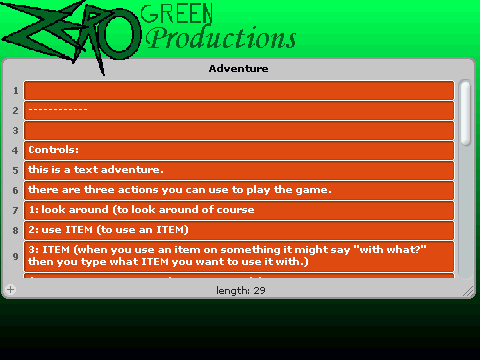 Fantasy text adventure