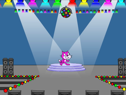 Little dancing rainbow cat
