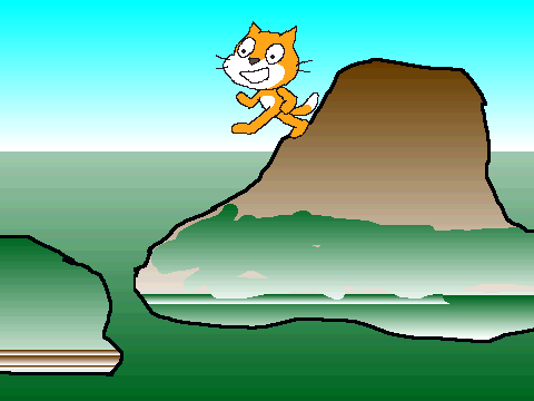 scrolling cat try 3 with parsh death on fall