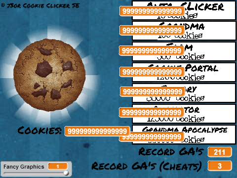 Cookie Clicker HACKED!!!! :D:D:D:D:D
