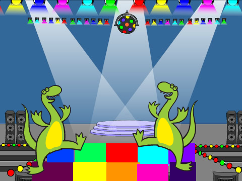 dancing dinoursaur