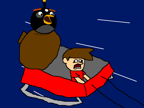  Add yourself you screaming on sled santa