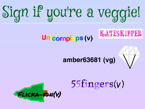 Sign if you're a veggie! 
