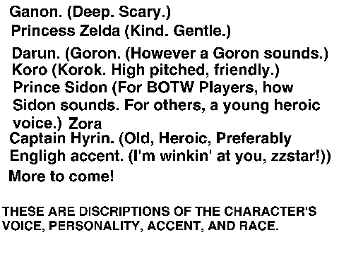 SOH Voice acting applications