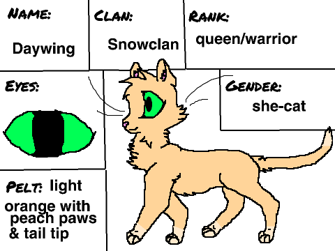  Warrior Cat Daywing of Snowclan