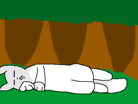 Littlekit is tired (Tail wag attempt)