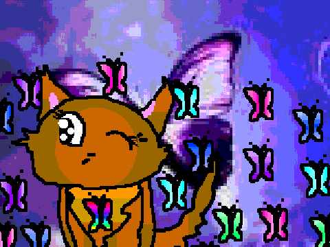 Cat Watching Butterflies Coloring Contest - My Entry