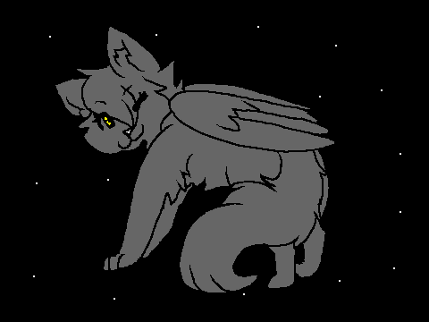 Free Winged Cat Lineart remix