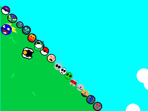 add your ball rolling down