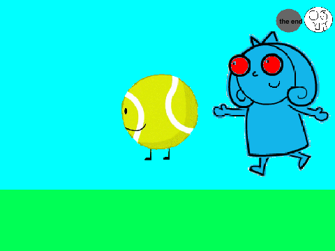 beat up tennis ball