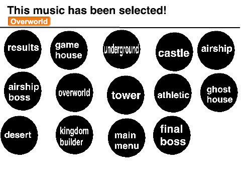 super mario run music selecter