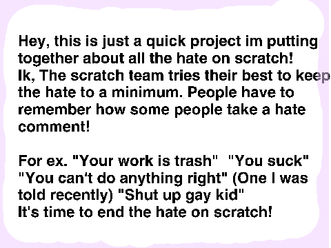 Stop the hate in scratch!