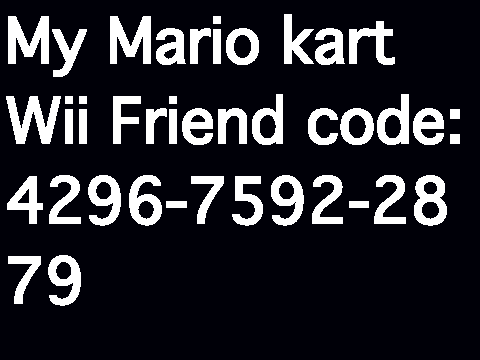 Mario kart Wii Friend code