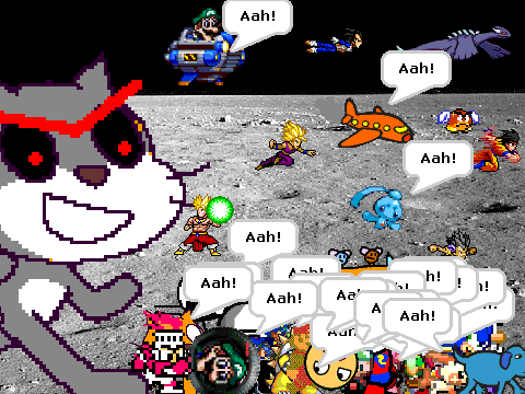 Add yourself running from the evil scratch cat![1]