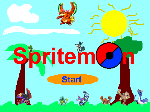 Spritemon starting screen
