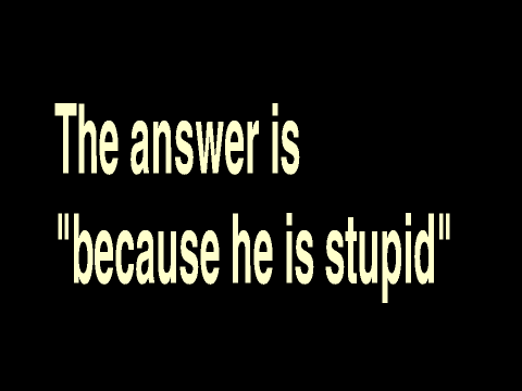 because he is stupid