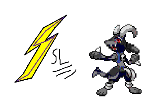 My new logo with dark lucario sprite