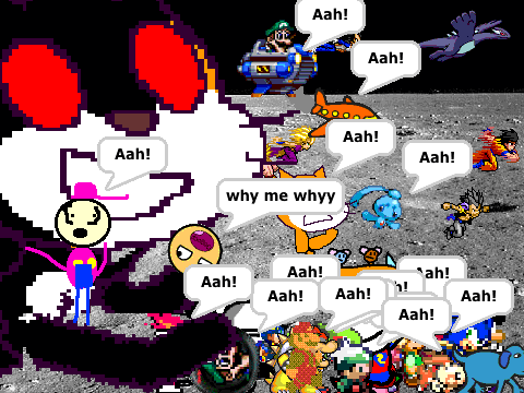 Add yourself running from the evil scratch cat![1]