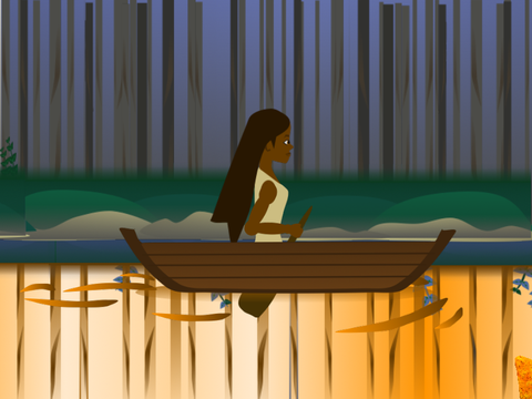 canoeing down a dorito