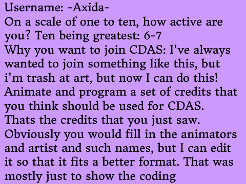 Credit Writer: CDAS Application