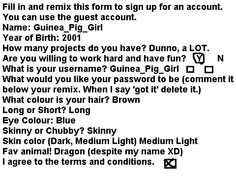 Scratch School sign up form