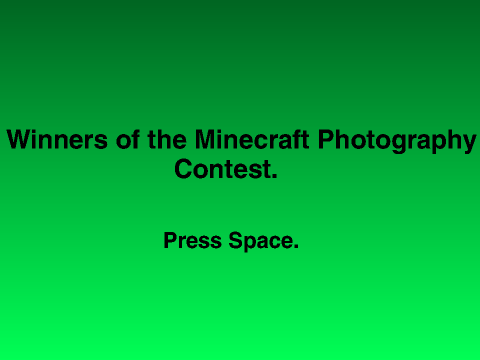 Winners of Minecraft Photography Contest.