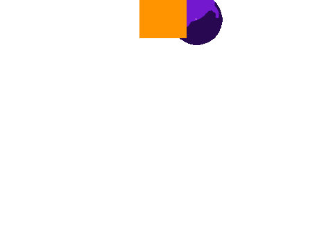 Orange Square, Purple Circle - Purple Goo Splatter Edition