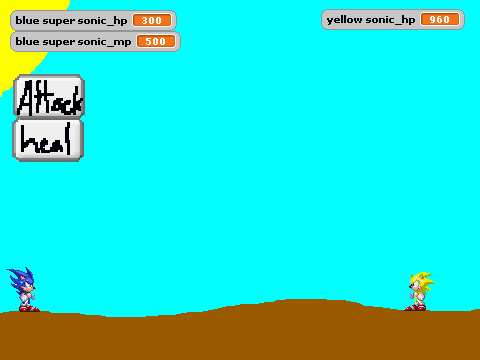 blue super sonic vs. yellow sonic rpg beta version