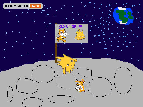 epic moon party celebrating 2 million projects with gobo and scratch cat
