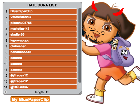 ADD UR NAME HATING DORA!!! remix remix