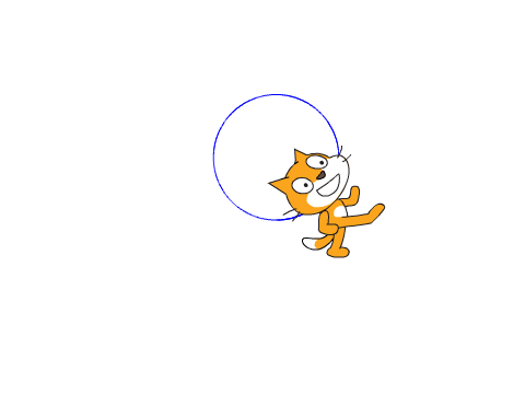 円を描くスクラッチキャット