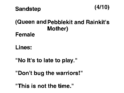 Stars Of Others - AUDITIONS - Birdkit and Sandstep