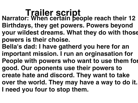 Trailer script for the four seasons remix