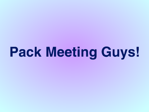 PACK MEETING NOW!!!!